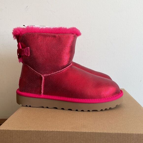 UGG Mini Bailey Bow Glisten Radish Women size 6 - Picture 10 of 14